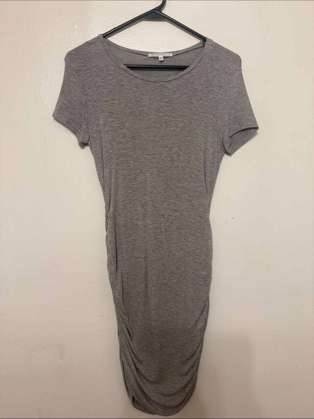 T.J.Maxx Heather Gray Short-Sleeve Midi Dress